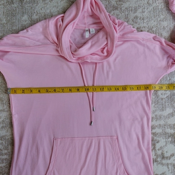 Cato Lyocell Cowl Neck Drawstring Kangaroo Pouch Top S Pink - Picture 13 of 15